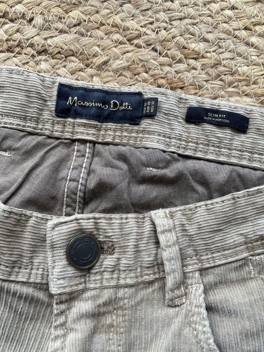 Calças de bombazine bege da Massimo Dutti