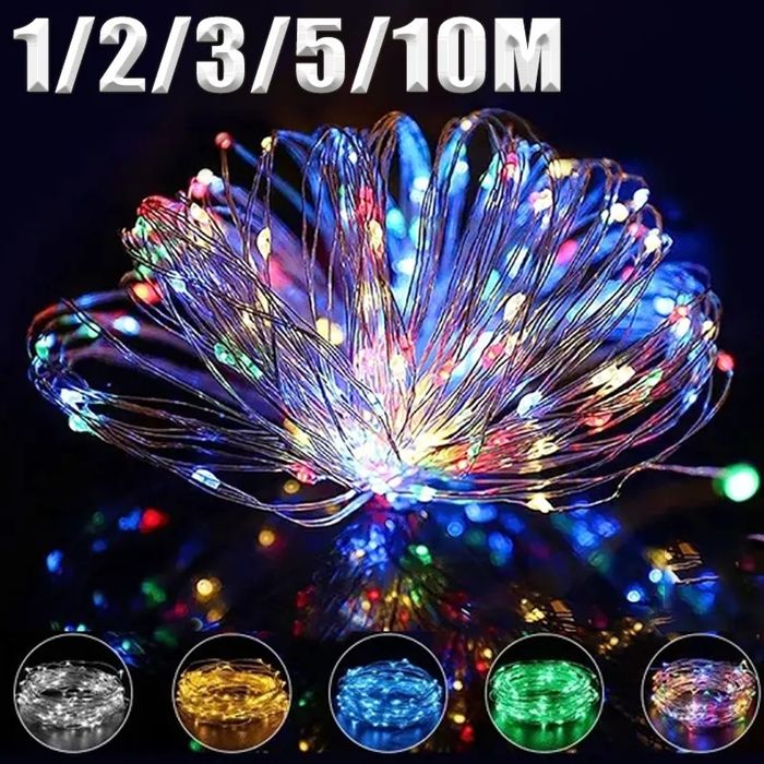 Знижка! Гірлянда 10 метрів 100 LED на батарейках "Капля Роси"