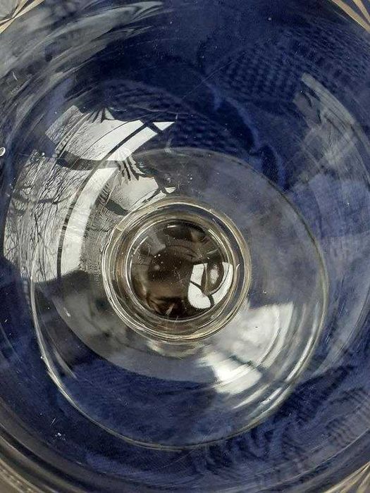 Мальцев! Бокал винный антик стекло алмазная грань линза высокий фужер