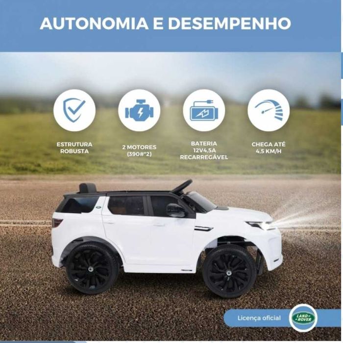 Carro Elétrico Range Rover Infantil Branco – Presente Natal