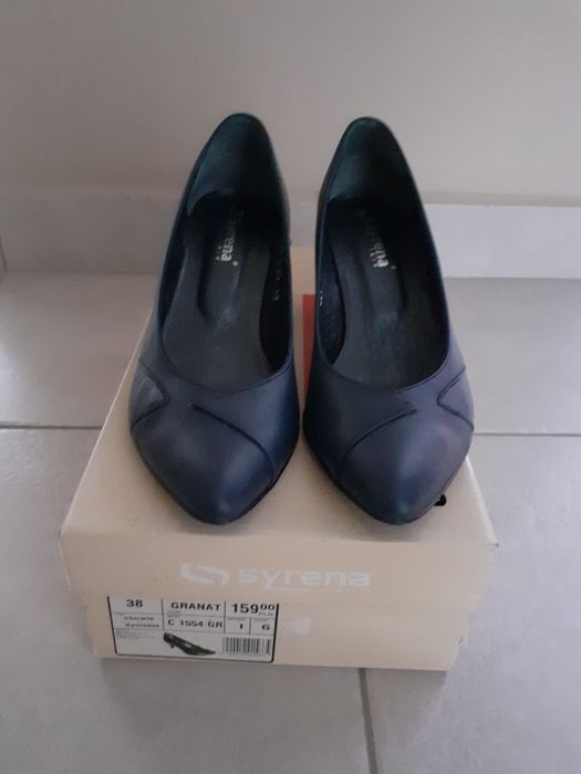 Skórzane buty damskie rozmiar 38 ,kolor granatowy
