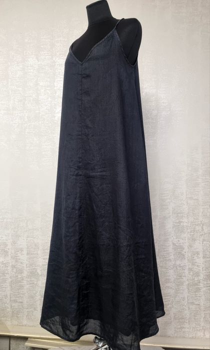 Сарафан на бретелях з тканини рамі