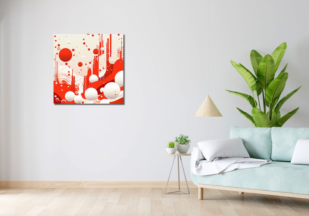 Obraz 70x70cm Krwiście Czerwone Wibracje