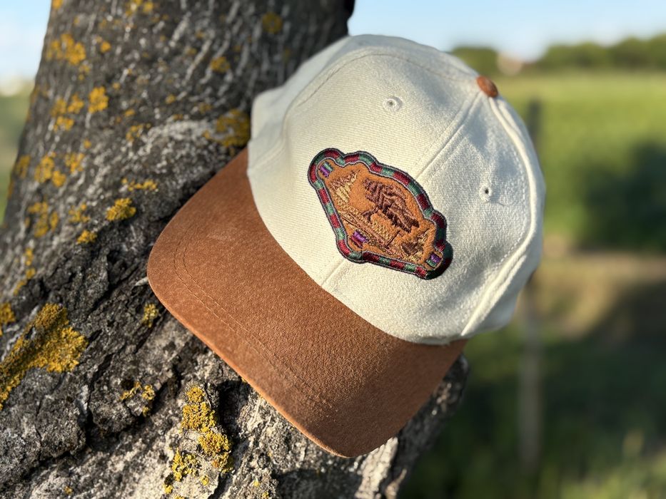 Гольф кепка Ahead Mexico Golf вінтаж old money колекційна замшевий дашок червоно-винний піддашок молочно-кремова бавовна
