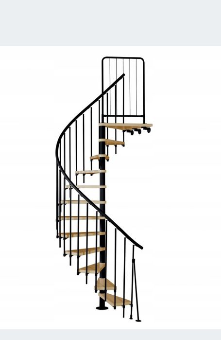 Schody kręcone  czarne, buk fi 120 cm