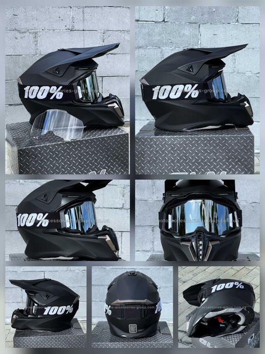 Мото шолом кросовий GLN (В ПОДАРУНОК окуляри та прозоре змінне скло)