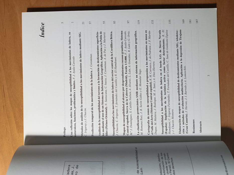Mapas de susceptibilidad a los movimientios de ladera con técnicas SIG