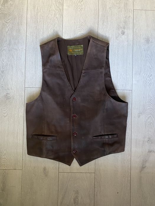 skórzana kamizelka męska brązowa leather legend 2xl