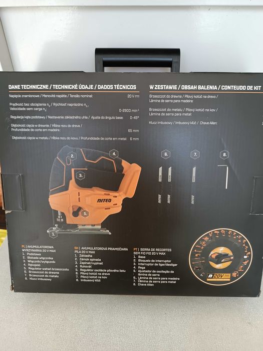 Wyrzynarka akumulatorowa Niteo 20V MAX walizka