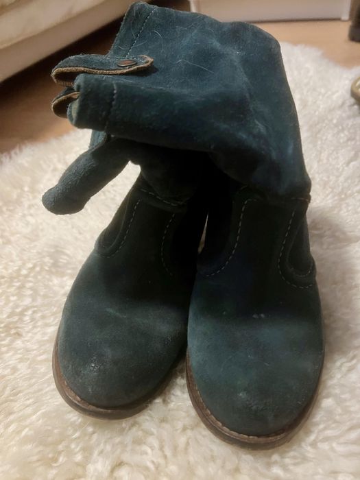 Botas de camurca azul marca cubanas 35