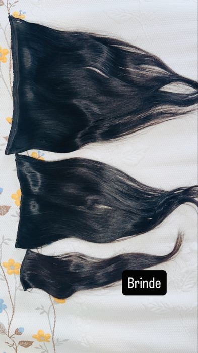 2 telas prontas de cabelo escuro 100 gramas