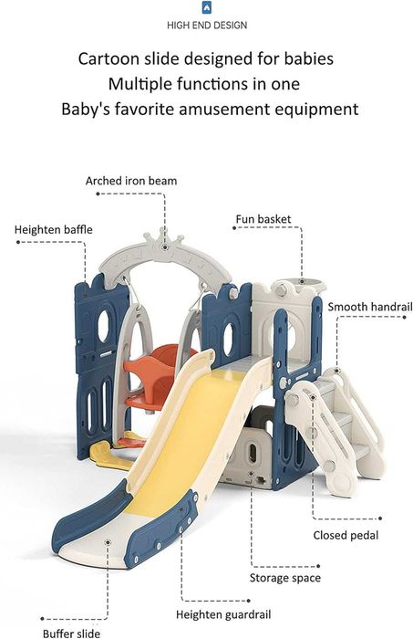 Parque infantil escorrega, baloiço, cesto e armazenamento ENVIO GRÁTIS