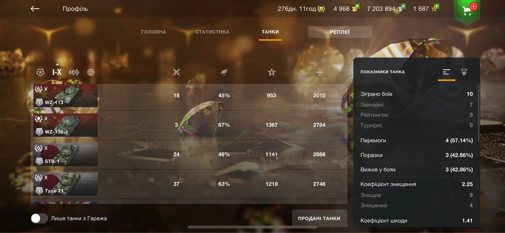 Wot blitz / wot 67% побед