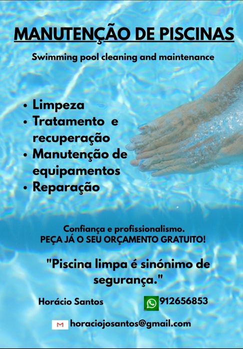Manutenção e limpeza de piscinas