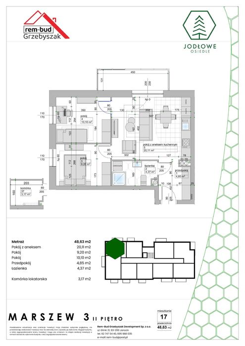JODŁOWE OSIEDLE, mieszkanie w nowoczesnym stylu 48,63m2 --- III ETAP