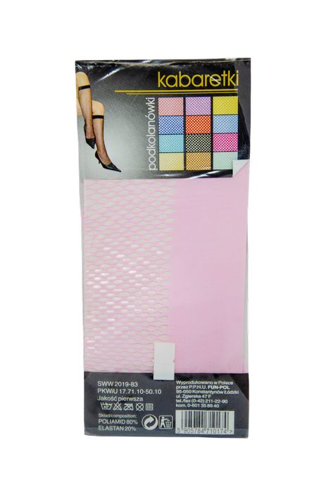 Podkolanówki kabaretki różowe Nina 20 DEN uniwersalne