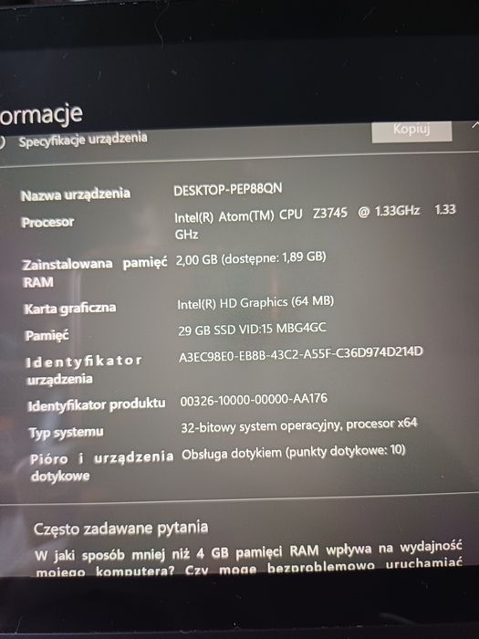 Tablet lenovo Yoga 2-851F