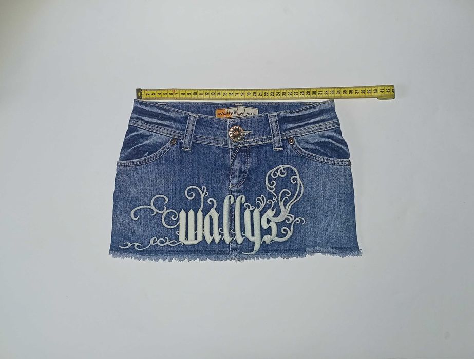 Джинсовая мини юбка вышивкой wallys=TLB