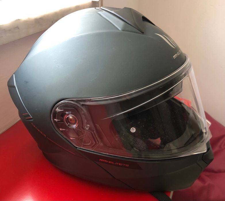 Capacete Modular MT Genesis SV Solid A6 - Verde Mate