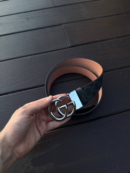 Ремінь Gucci чоловічий ремень кожаный Гуччи мужской черный пасок