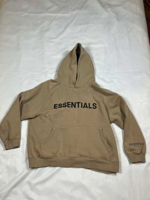 Fear of God Bluza Essentials hoodie rozmiar S | Beżowa gruba bluza z kapturem Tan Oversize Boxy Fit Khaki