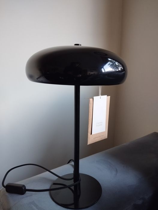 Zara Home Candeeiro Preto Metal 60s Grande Novo