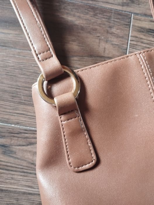 Debenhams torebka do ręki brązową pojemna trapezowa