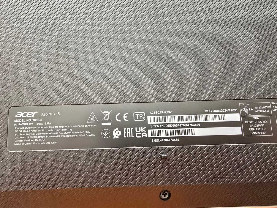 Acer Aspire 3 15 A315-24P-R73Z, 15,6", 8/128 Gb, Win 11, gwarancja!