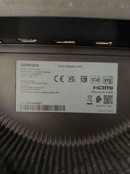 Samsung 32’’ curvo 2560x1440 1ms 144Hz