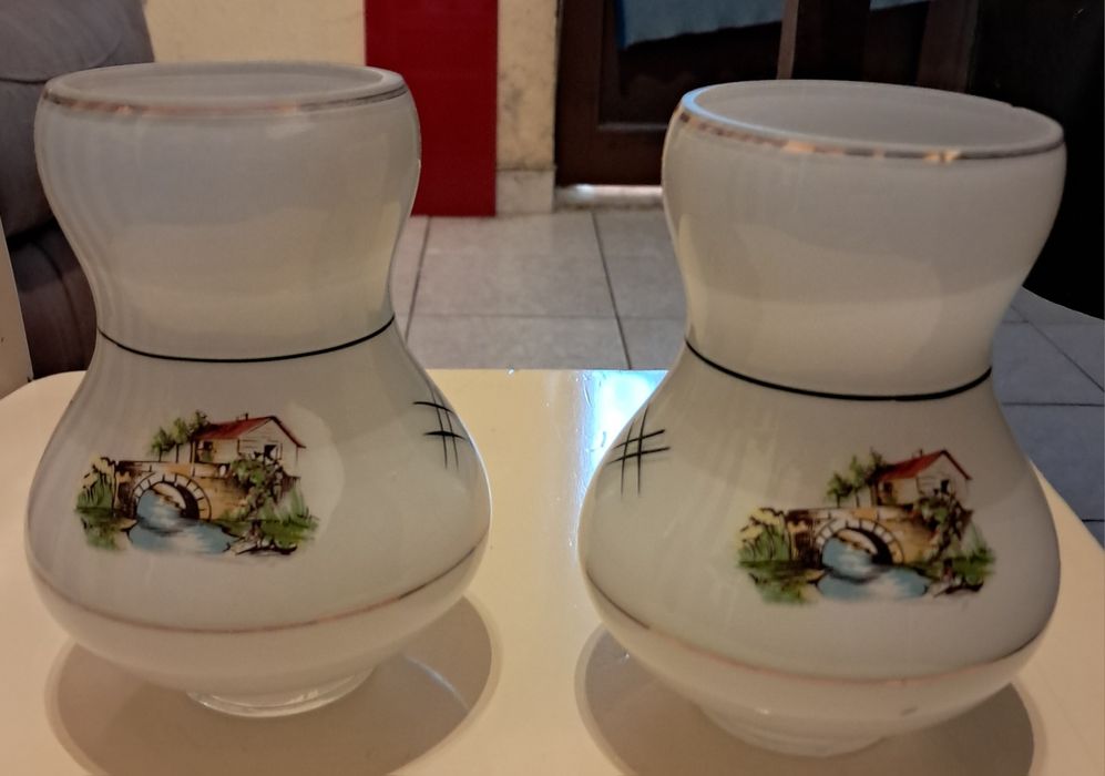 Abajours em vidro, anos 70/80, lote de 2.