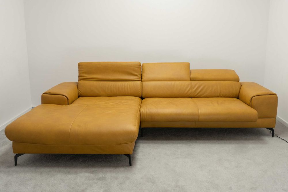 NAROŻNIK PIEDROO Musztardowy rozkładany 303x191cm BGM24.pl B 9819 -50%