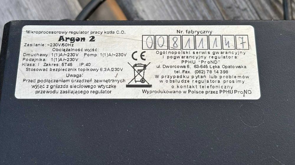 Sterownik do pieca z podajnikiem