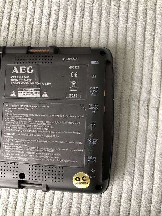 AEG CTV 4944 TV DVD-Player 7” DVB-T USB 2.0 zamiana lub dopłata