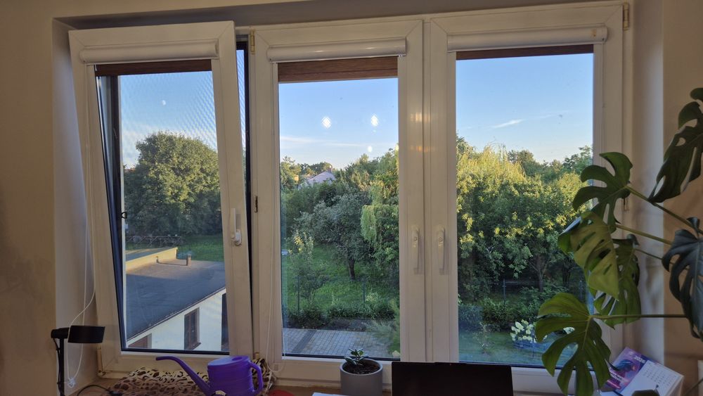 Okna 11szt.plastikowe ciemny dąb