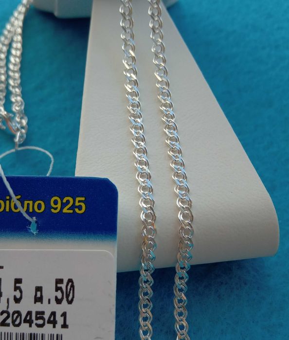 Срібний ланцюг Мона Ліза 45 50 55 см Нона серебряная женская цепочка