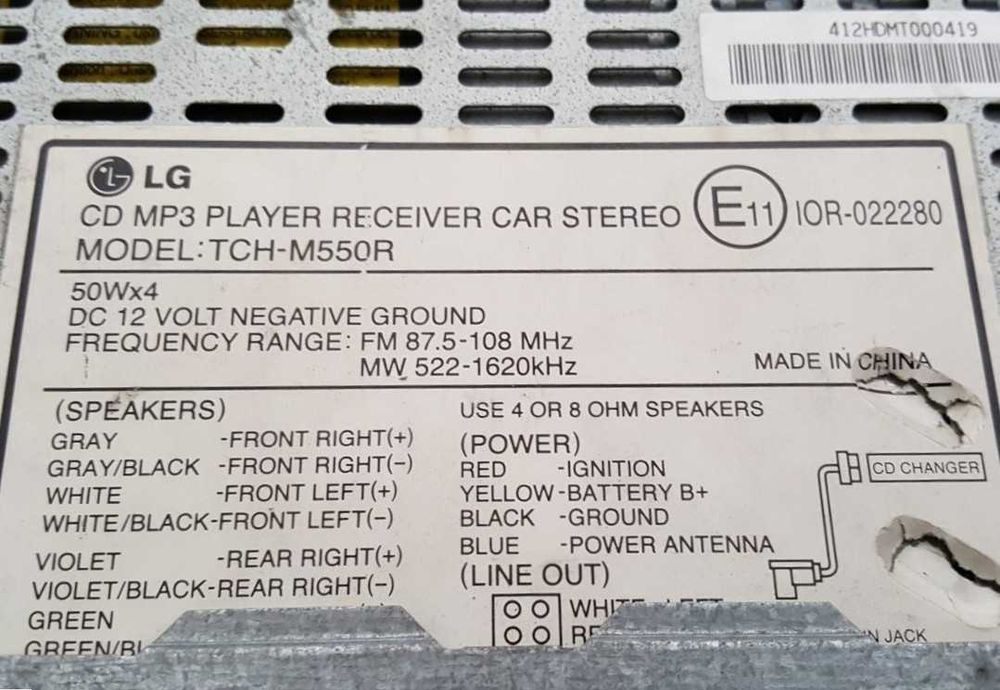 Rádio MP3 vintage, LG, TCH-M550R, 4x50W