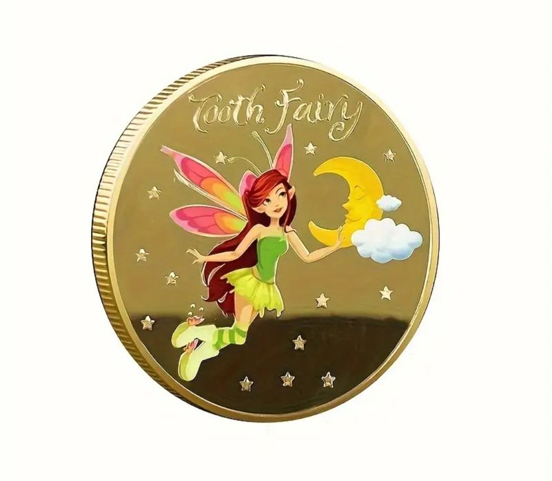 Moneta Amulet od Wróżki Zębuszki Kolor Złoty