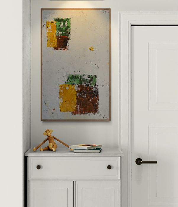 Quadro pintura abstarta 80x50 cm