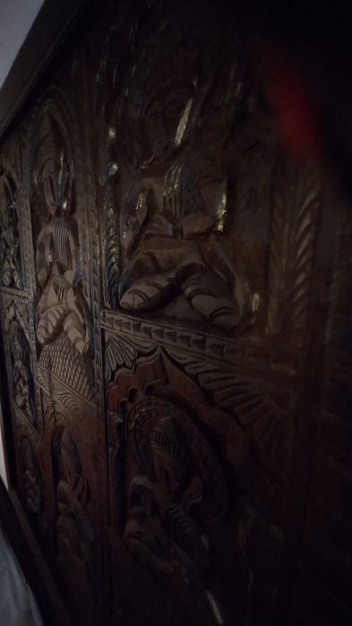 Duża Indyjska płaskożeźba panel ścienny