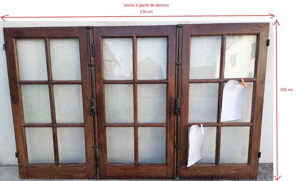 Janelas de madeira - 4 para venda + 1 de oferta
