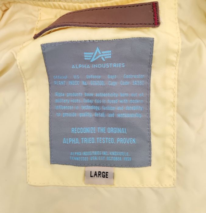 Alpha Industries damska żółta kurtka bomberka flyers w rozmiarze L
