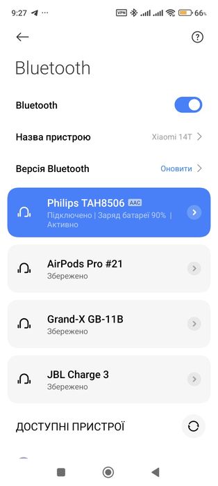 Безпровідні навушники Philips TAH8506