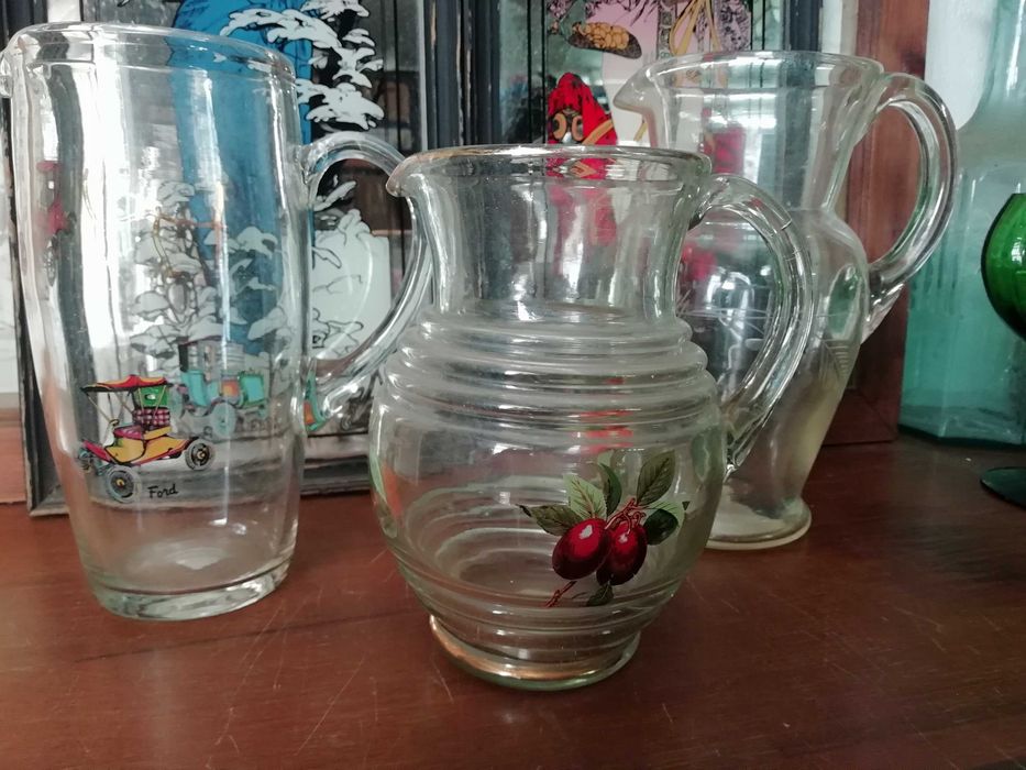 Jarros em vidro x3 - Design Português - Íconos dos anos 70