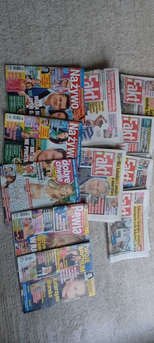 Fakt, Na Żywo, Rewia i inne gazety, czasopisma zestaw 11 sztuk