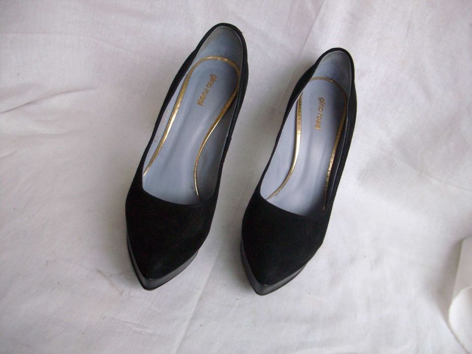 Gino Rossi skórzane zamszowe szpilki platforma szpic 36