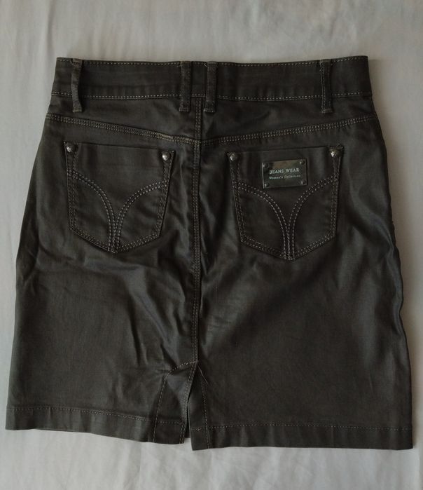 юбка waxed denim mini