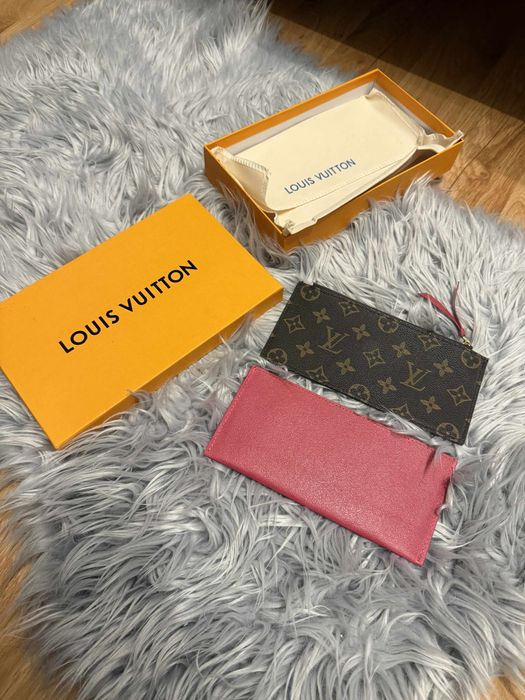 Kosmetyczka portfel na karty LV saszetka Logo różowa brazowa  2 sztuki
