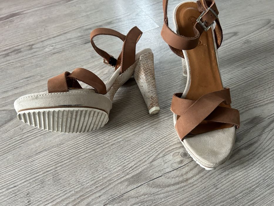 Sandały buty na obcasie conhpol elite skórzane jak nowe