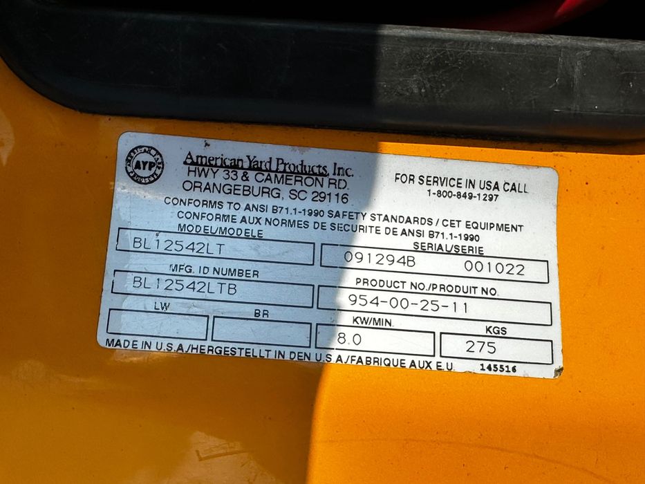 traktorek BERNARD LOISIRS 12542LT odpowiednik Husqvarna 12.5Hp