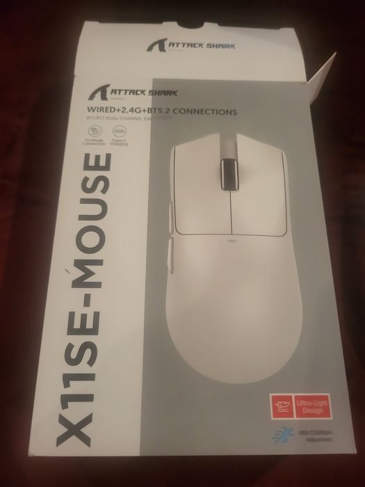 Rato Gaming Attack Shark X11SE Tri-Mode Wireless (Branco / White)